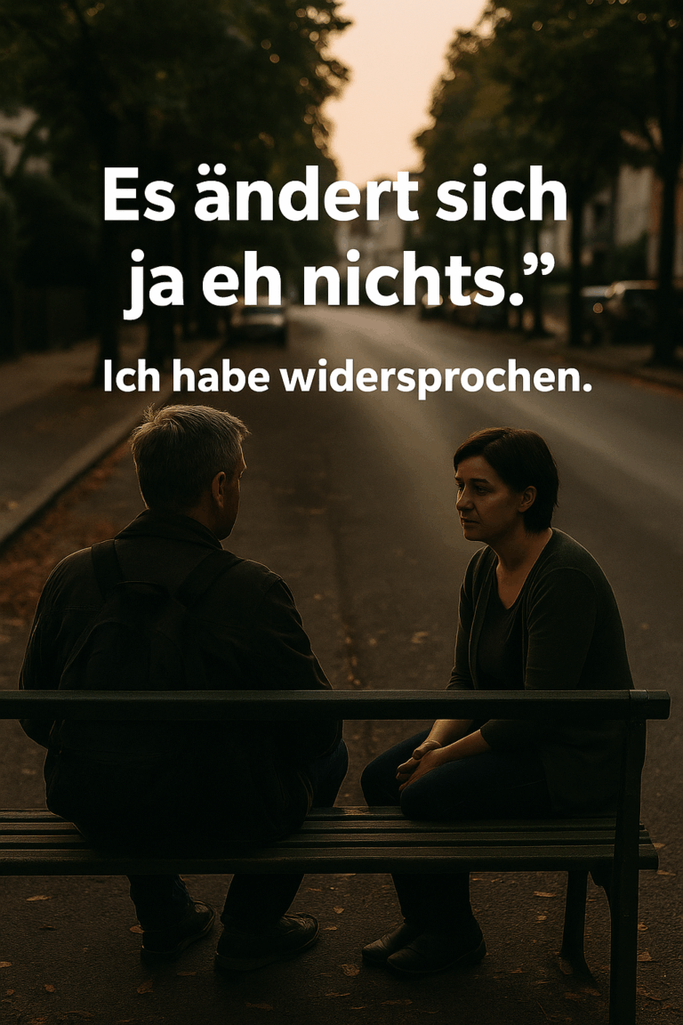 Zwei Menschen sitzen auf einer Bank am Nachmittag in der Südstadt – ein Gespräch, das den Blick verändert