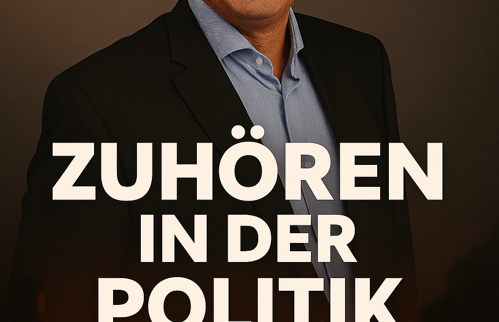 Bernd Wroblewski vor rotem Hintergrund mit Zitat: „Zuhören ist nicht das Gegenteil von Entscheiden – es ist der Anfang davon.“