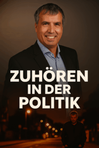 Bernd Wroblewski vor rotem Hintergrund mit Zitat: „Zuhören ist nicht das Gegenteil von Entscheiden – es ist der Anfang davon.“