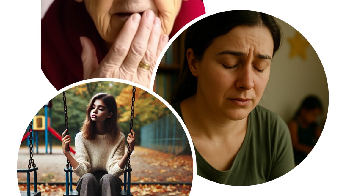 Collage von Maria, Monika und Mia – drei Frauen aus der Südstadt, die für stille Armut und soziale Ungleichheit stehen