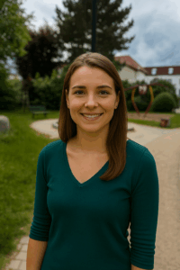 Porträt einer jungen Frau vor dem Spielplatz im Bürgerpark in Paderborn – Symbolbild für Anerkennung im Alltag und Grund 17 der Kampagne 100 gute Gründe für die Südstadt