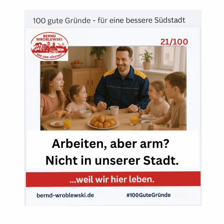 Ein Paketbote frühstückt mit seinen Kindern – Symbolbild für Working Poor in Paderborns Südstadt