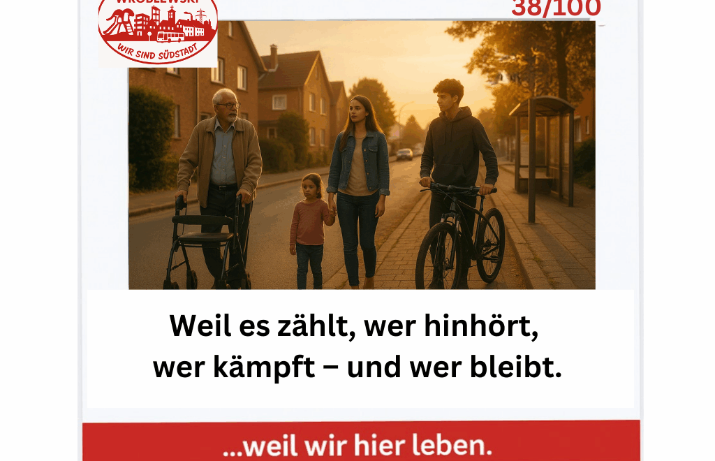 Vier Generationen auf dem Bürgersteig in der Südstadt – weil es zählt, wer hinhört, wer kämpft – und wer bleibt.