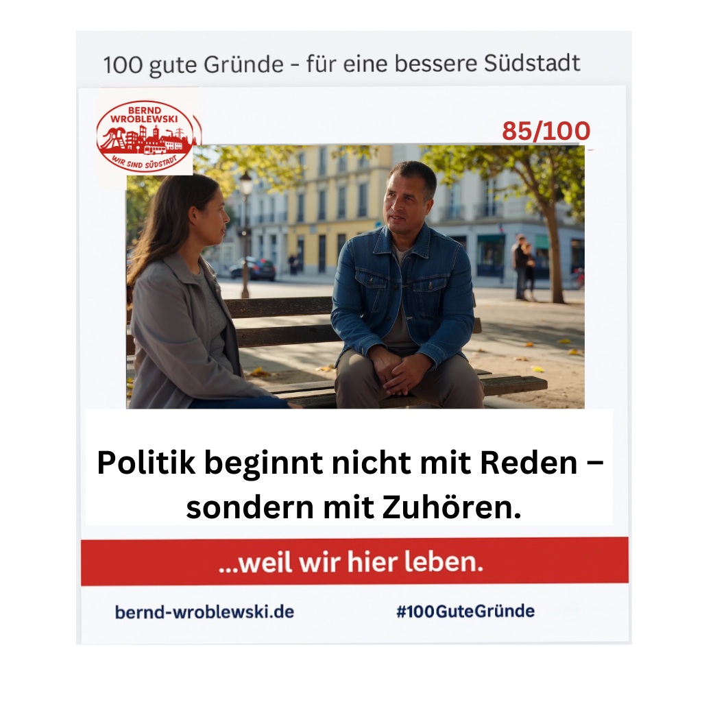 Bankgespräch in der Südstadt – Politik beginnt mit Zuhören